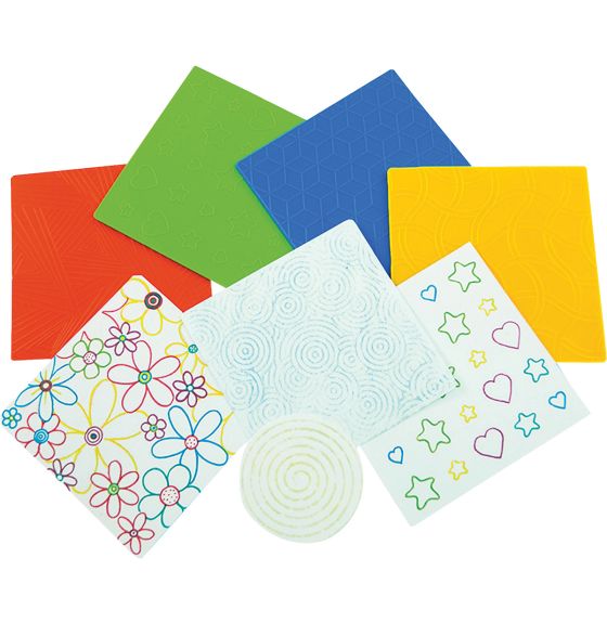 Pattern Embossing Plates - 15 cm x 15 cm (6" x 6") - Set of 4 (8 Designs)