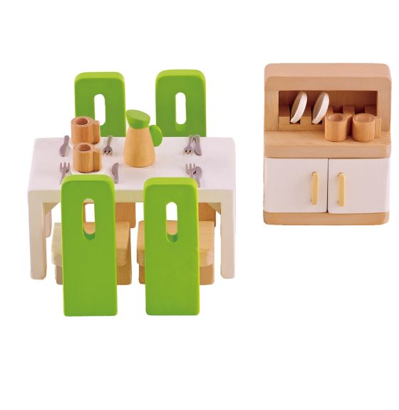 Mobilier de style moderne pour maison de poupée - Salle à manger