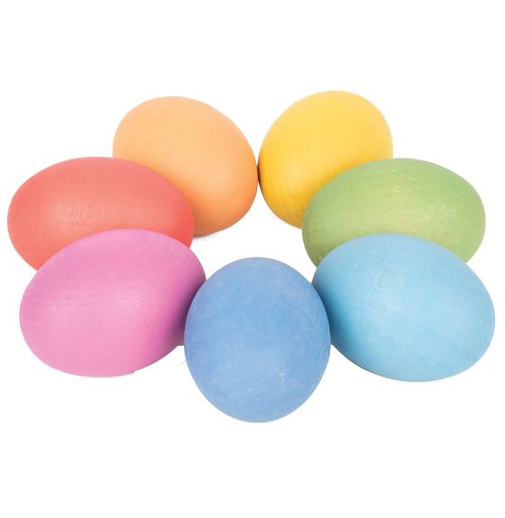 Rainbow Wooden Eggs - Set of 7