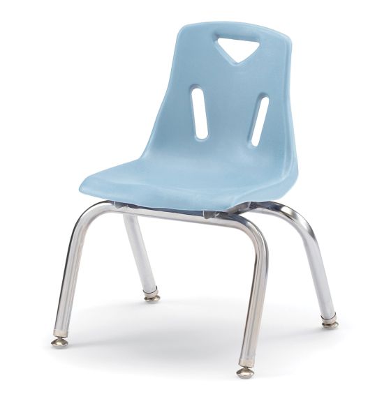 Chaise Berries®, pattes chromées, empilable, 30,5 cm (12") - Bleu côtier