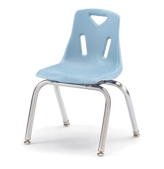 Berries® Stacking Chair With Chrome-Plated Legs - 14" Height - Coastal Blue