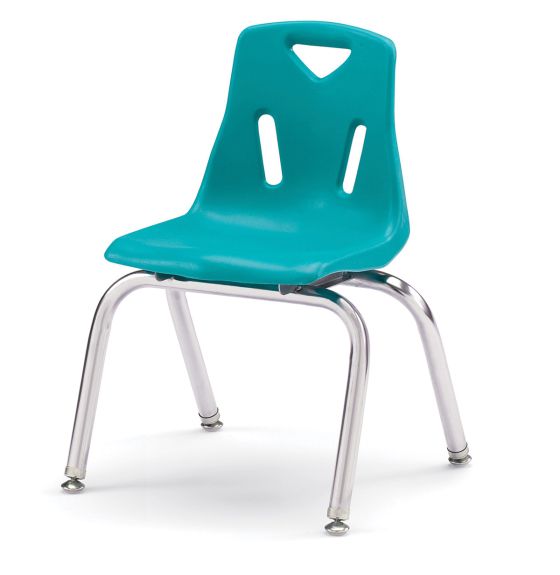 Berries® Stacking Chair With Chrome-Plated Legs - 14" Height - Teal