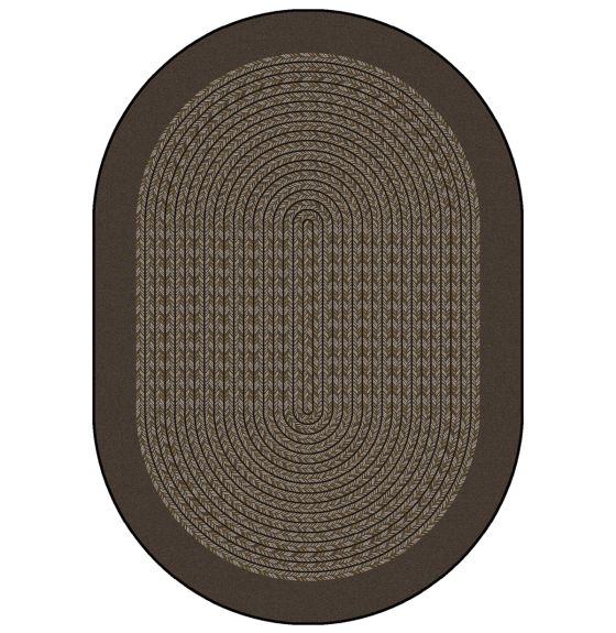Tapis Joy Carpets de Kid Essentials®, collection Like Home™ - Ovale, 1,6 m x 2,3 m (5' 4" x 7' 8") - Chocolat