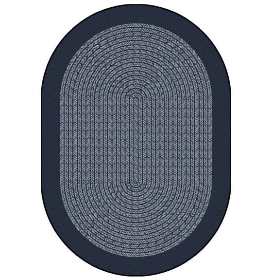Tapis Joy Carpets de Kid Essentials®, collection Like Home™ - Ovale, 2,3 m x 3,3 m (7' 8" x 10' 9") - Marine