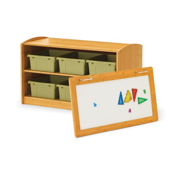 Hide-Away Shelf with Sage Tubs