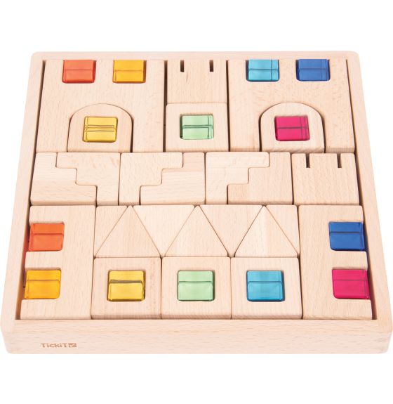Blocs en bois et cubes de pierres précieuses - 39 pièces