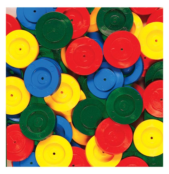 Assortiment de roues en plastique aux couleurs variées - Paquet de 60