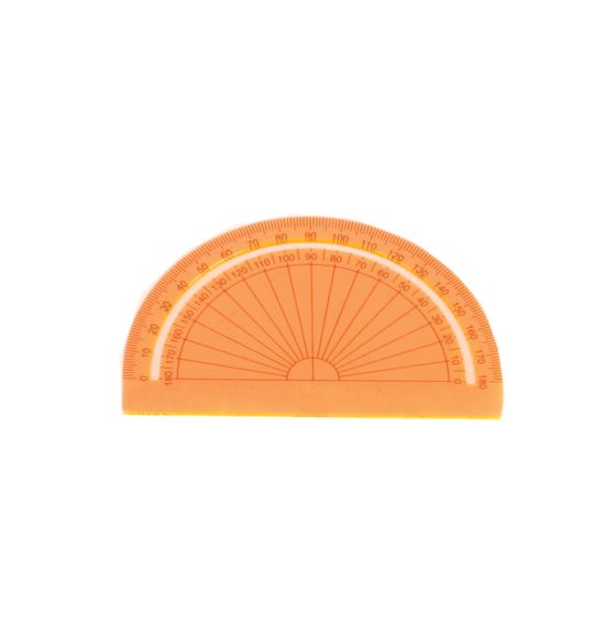 Clear-View Protractor - 4" (10 cm) Base, Orange