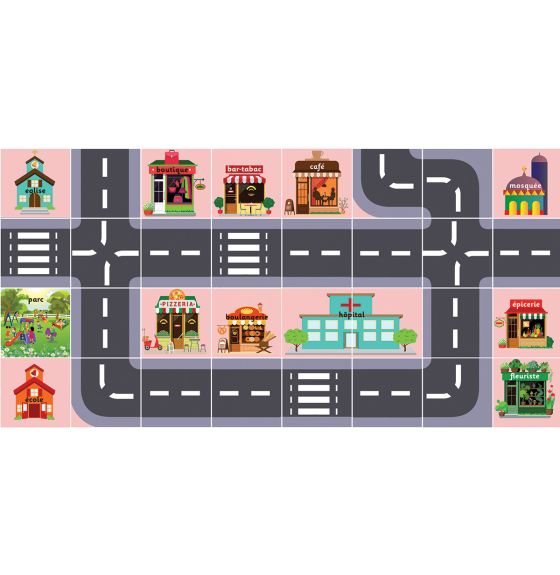 Tapis pour robot - Ville (en français)