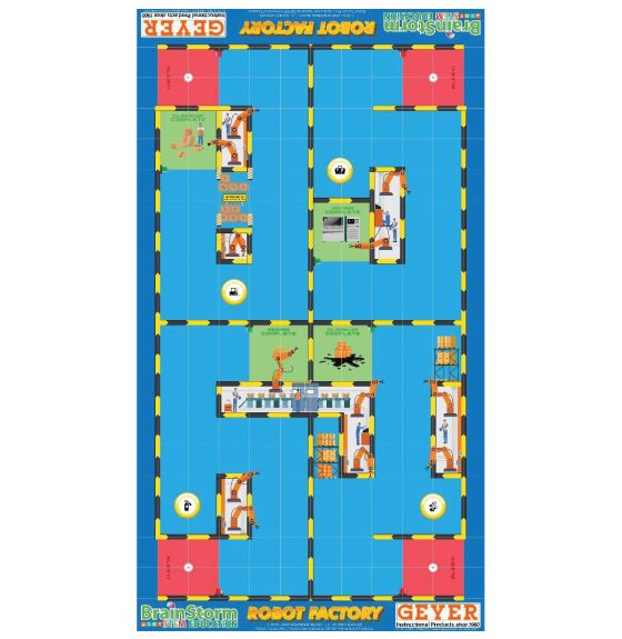 Tapis d'activités de robotique BrainStorm pour l'enseignement STEM (80'' x 44,75'') - Manufacture de robots