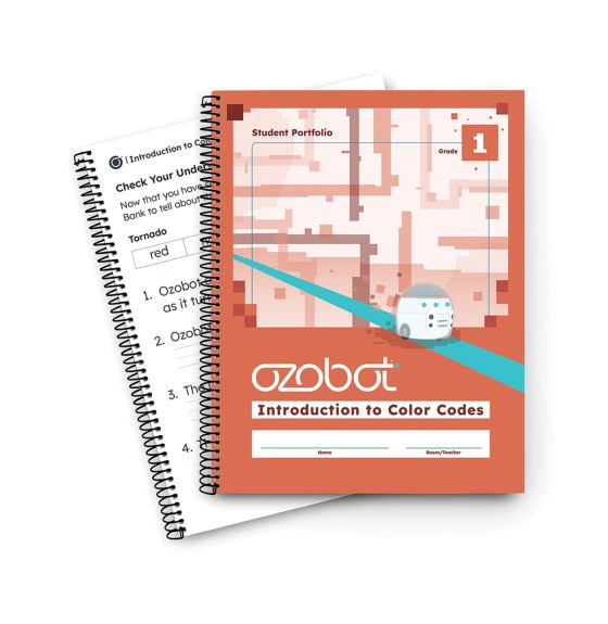 Ensemble de 12 cahiers de l'élève Ozobot avec 1 clé de correction (1re année primaire) : Introduction to Colour Codes