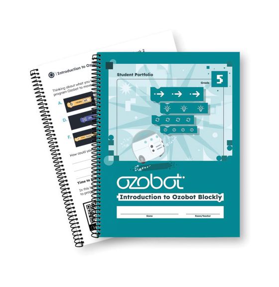 Ensemble de 12 cahiers de l'élève Ozobot avec 1 clé de correction (5e année primaire) : Introduction to Ozobot Blockly