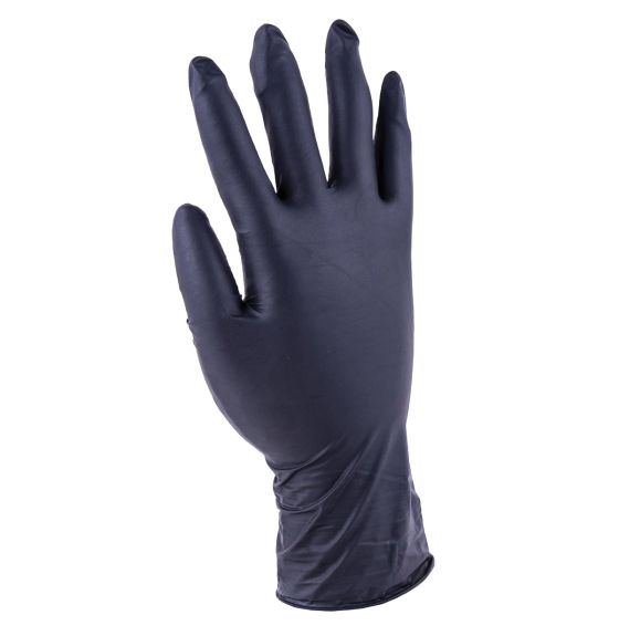 Gants jetables en nitrile, sans latex, épaisseur de 8 mil, noirs - Paquet de 50 - Taille moyenne