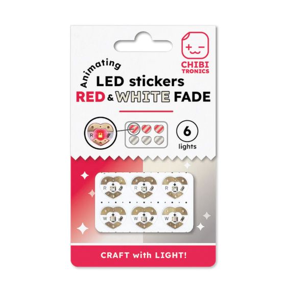 Chibitronics Animating Red/White Fade LED - Pack of 6