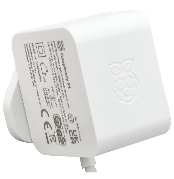 Raspberry PI 5 - 27W USB-C Power Supply Unit - White