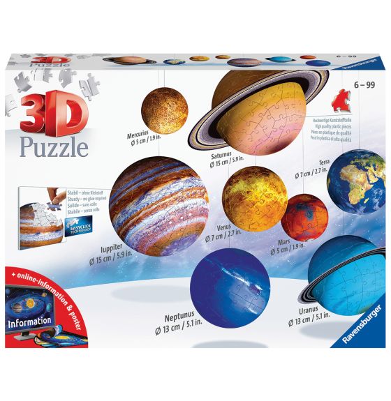 3D Puzzle Ball Solar System Puzzle - 540 Pieces