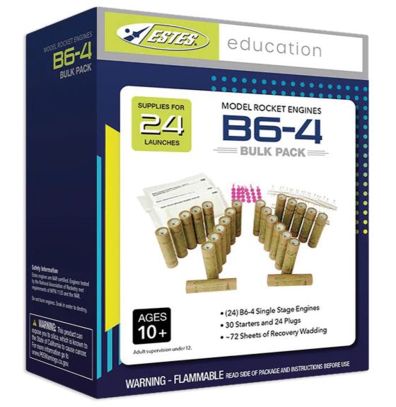 Estes Rockets B6-4 Engines Classroom - Pack of 24