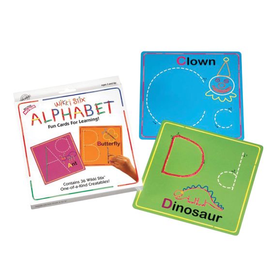 Ensemble de cartes alphabétiques Wikki Stix® - Cartes avec lettres et 36 Stix (en anglais)