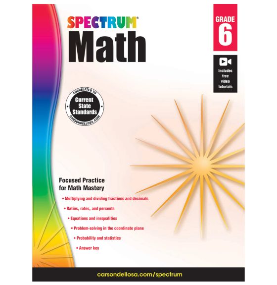Livre: Carson Dellosa Spectrum® Math - 6e année