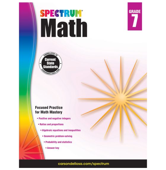 Livre: Carson Dellosa Spectrum® Math - 7e année