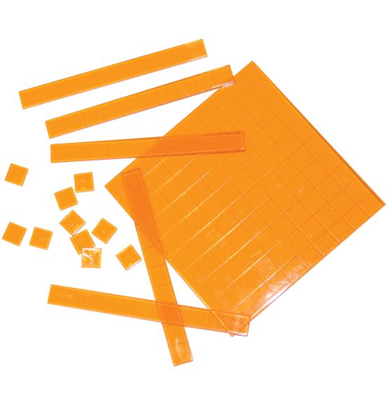 Blocs de base 10 orange pour le rétroprojecteur (52 pièces)