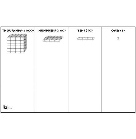 Base Ten Singled-Sided Pad - 25 Sheets, English