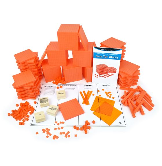 Spectrum Opaque Base Ten Classroom Kit - 1527 pcs, Orange - English