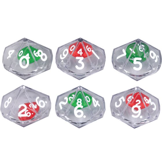 10-Sided Double Dice - Set of 6
