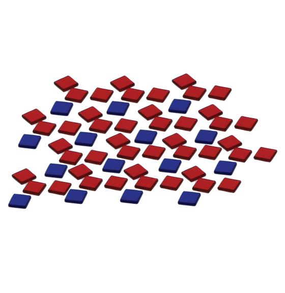 Tuiles base dix translucides de 2 couleurs (1 cm) - 60 tuiles