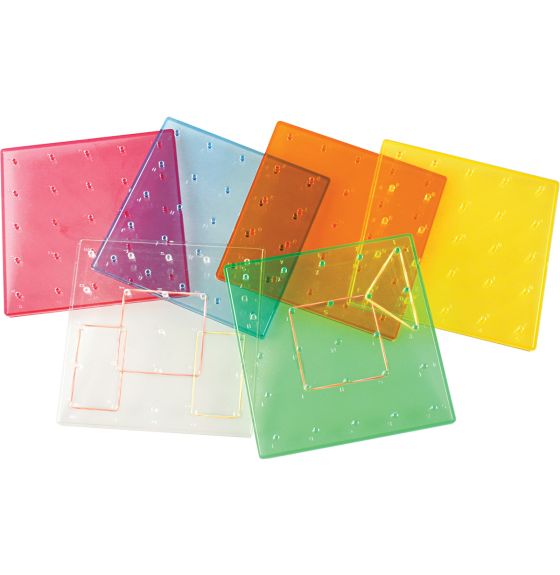 Ensemble de géoplans 5 x 5 transparents pour le rétroprojecteur