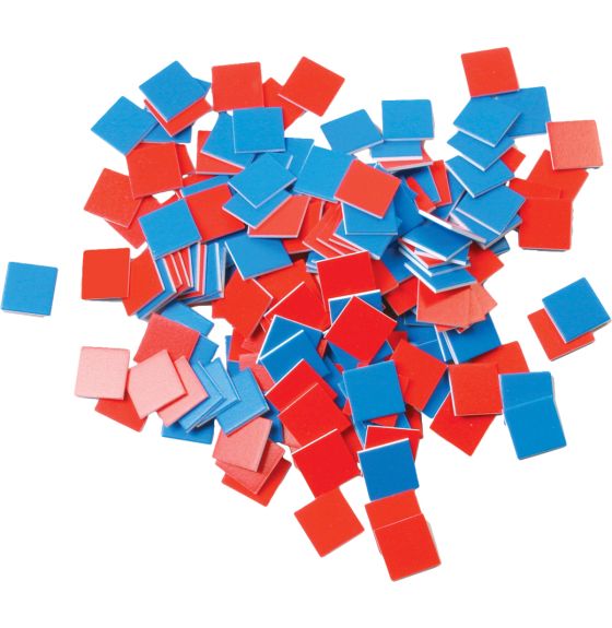 Red and Blue Square Tiles - Set of 200