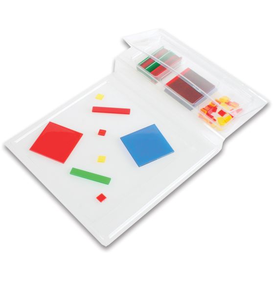 4-Colour Clear Algebra Pieces with Working/Storage Tray