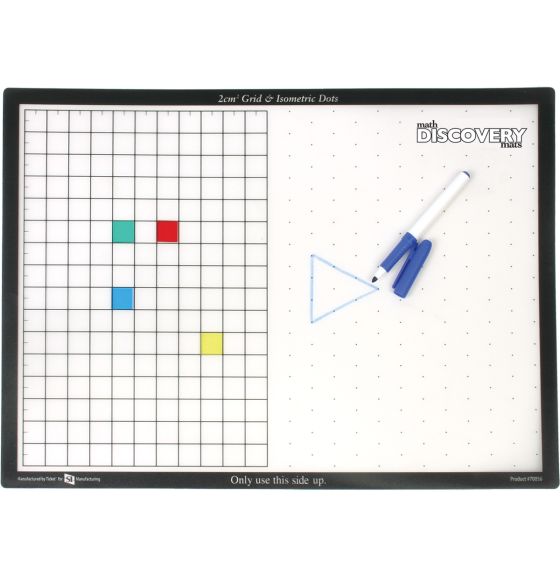 Ensemble de tapis Discovery avec quadrillé de 2 cm&#178; et grille isométrique