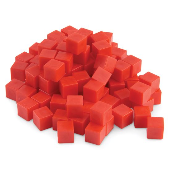 Spectrum Opaque Base Ten Non-Linking Unit Cubes, Red - Pack of 1000