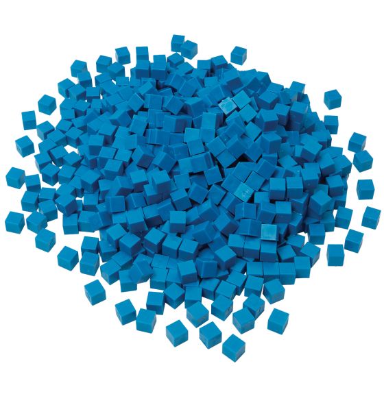Spectrum Opaque Base Ten Non-Linking Unit cubes, Blue - Pack of 1000