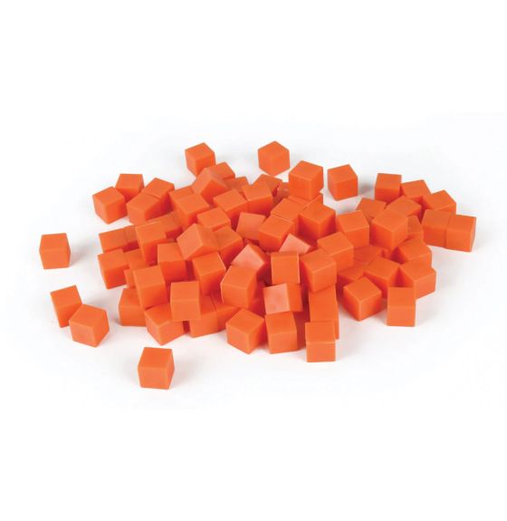 Spectrum Opaque Base Ten Non-Linking Unit cubes, Orange (100)