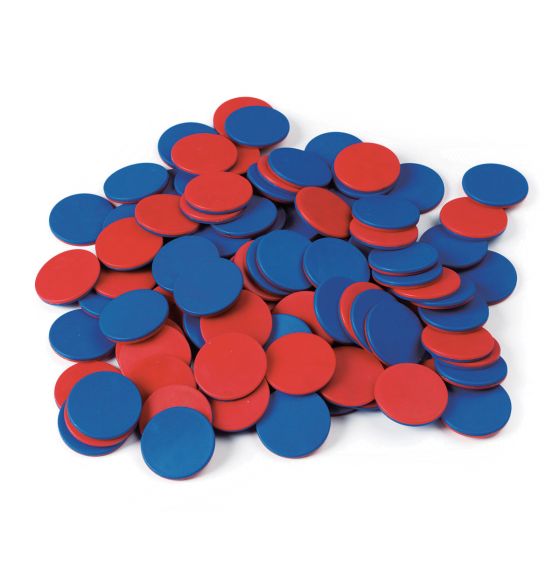 Two-Coloured Counters (Red & Blue), Package of 100