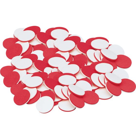 Two-Coloured Counters (White & Red), 100 pcs