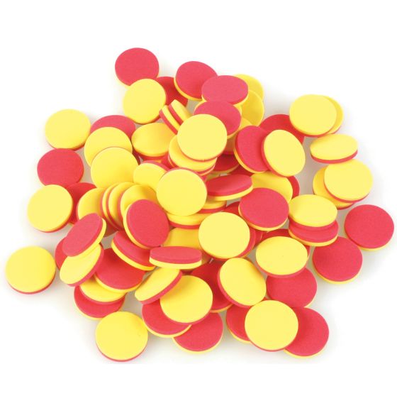 Foam Two-Coloured Counters (Red & Yellow), 200pcs