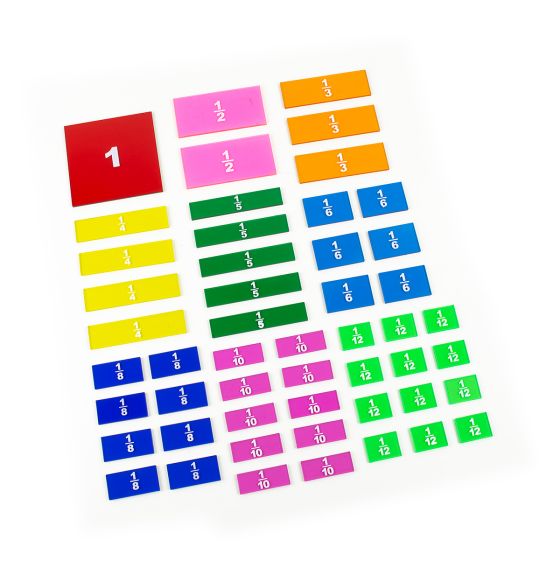 Tuiles de fractions translucides formant un carré - 51 pièces