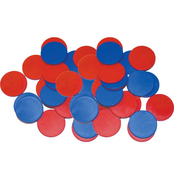 Two-Coloured Counters (Red & Blue), 50 pcs