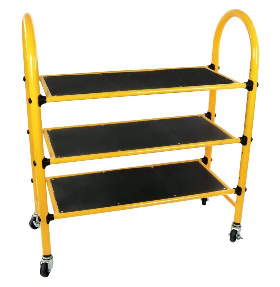 Spectrum Large Storage Cart with Three Metal Shelves for 9 Spaces