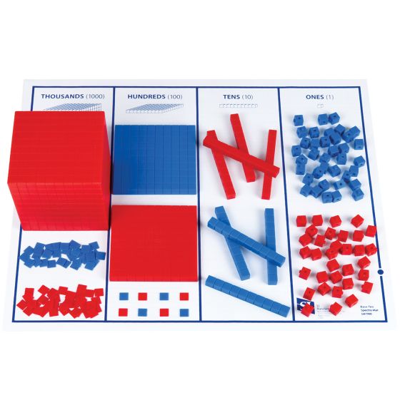 Red & Blue Opaque Base Ten Kit - English