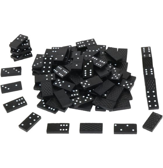 Ensemble de dominos noirs en bois à double 6