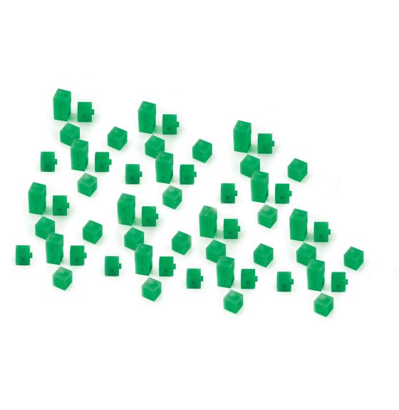 Spectrum Opaque Base Ten Linking Unit Cubes, Green - Pack of 100