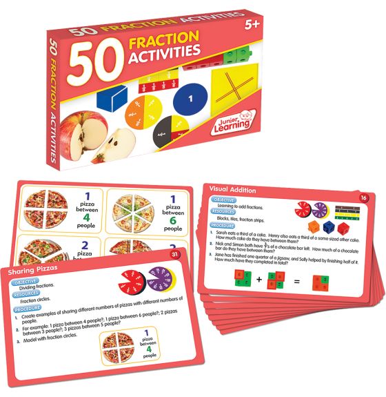 Junior Learning® 50 Fraction Activities Card Set