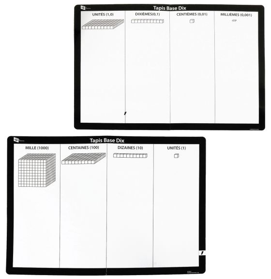 Dry-Erase 2 Sided Base Ten Mat - Single - French