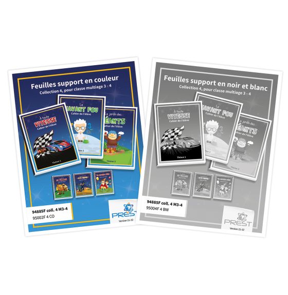 Prest-Math Collection 4 Cardstock Support Sheets - Grades 3-4 (French Only)