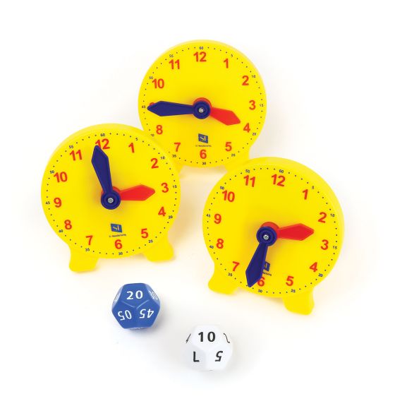 Ensemble d'horloges à engrenages pour élèves et dés du temps