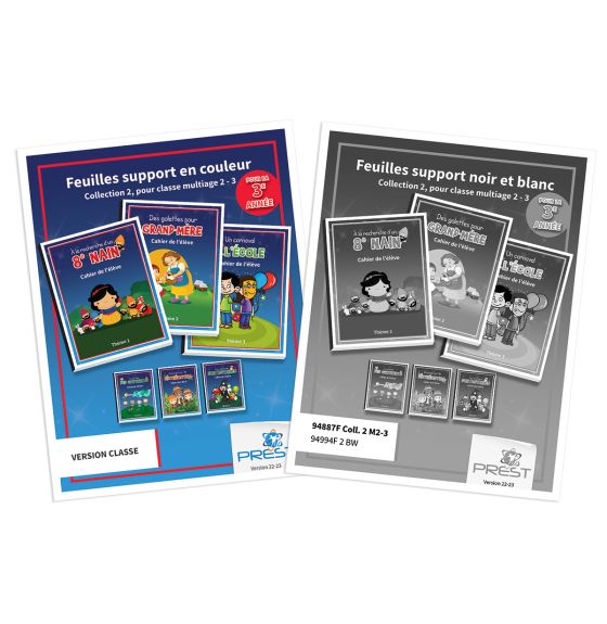 PREST-MATH Collection 2 Cardstock Support Sheets - Grades 2-3 (French Only)